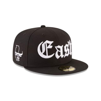 Chicago Bulls Gorra | New Era NBA League Script 59fifty Fitted Cap Mexico - Negros